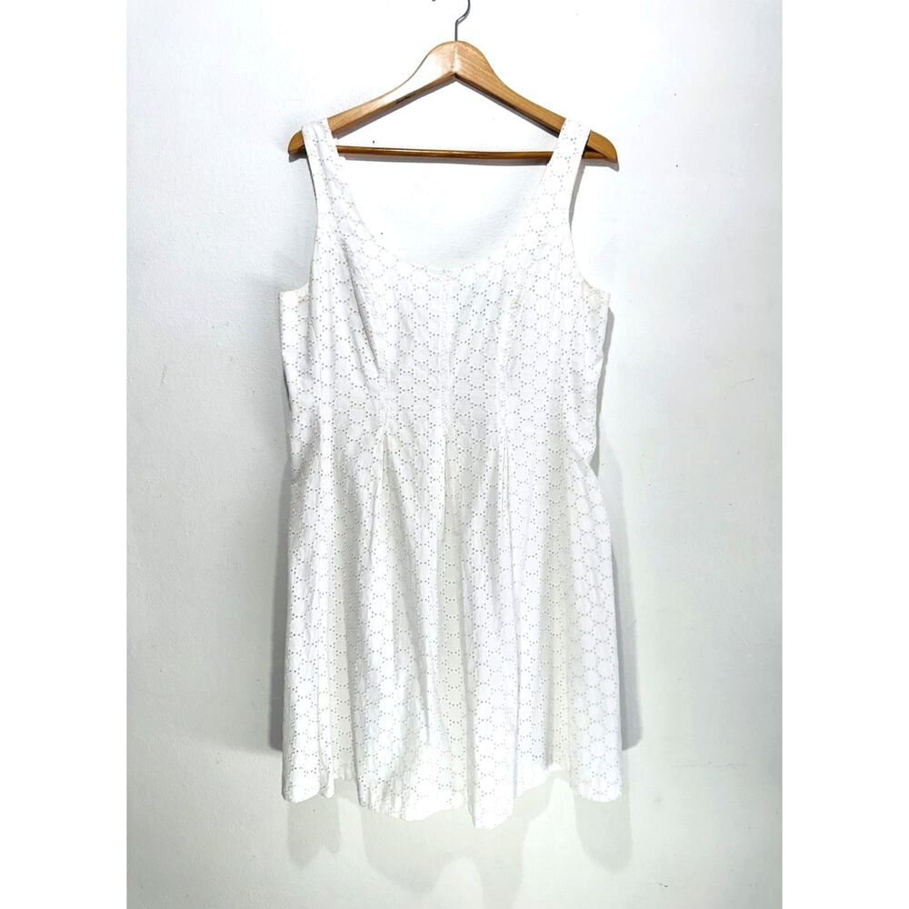 Pappagallo dress embroidered all over classic white summer casual women 14
